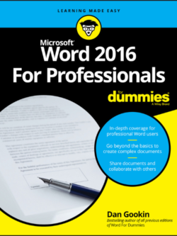 Word 2016 for Professionals for Dummies  PDF Read on PC/SmartPhone/Tablet